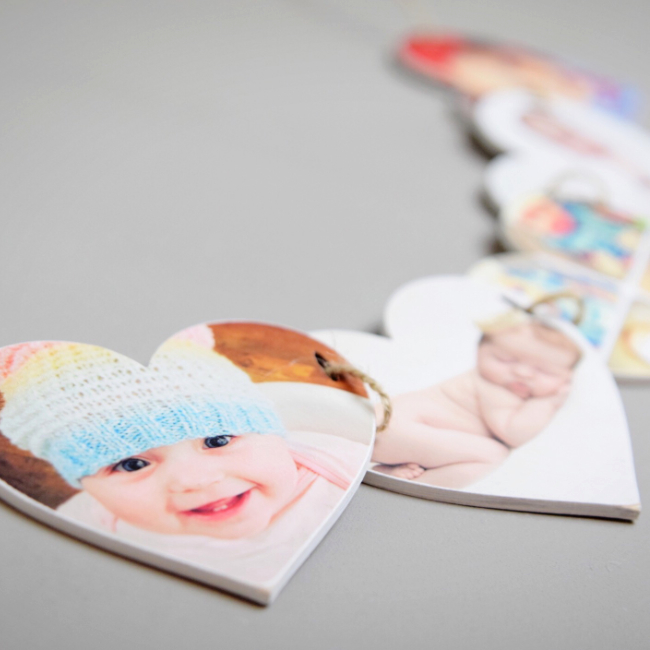 Wooden Photo Heart Bunting