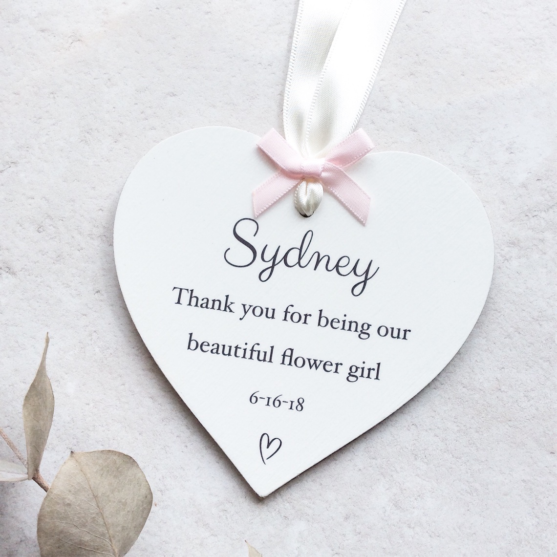 Personalised Wedding Thank You Bridesmaid Hearts