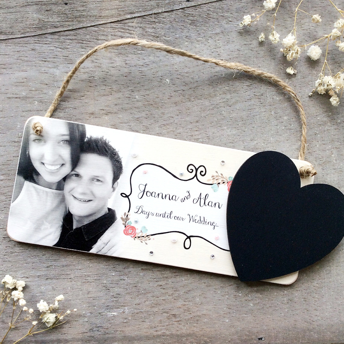 Personalised Wedding Countdown Plaque