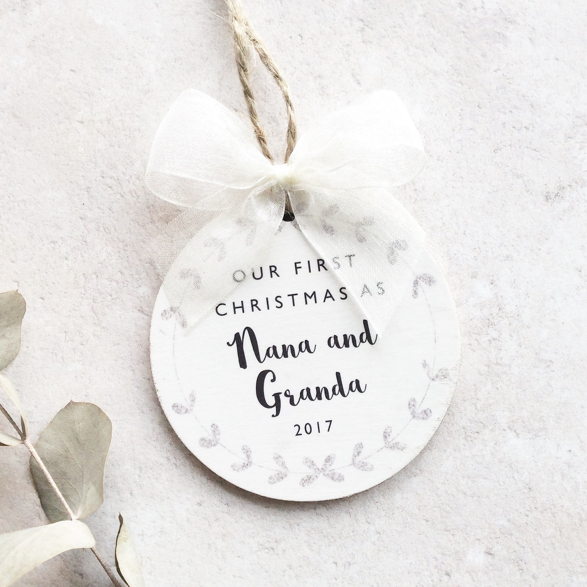 Personalised First Christmas as Grandparents Bauble