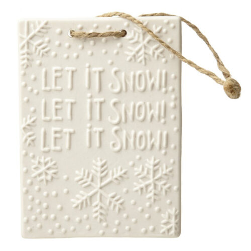 Let it snow porcelain plaque