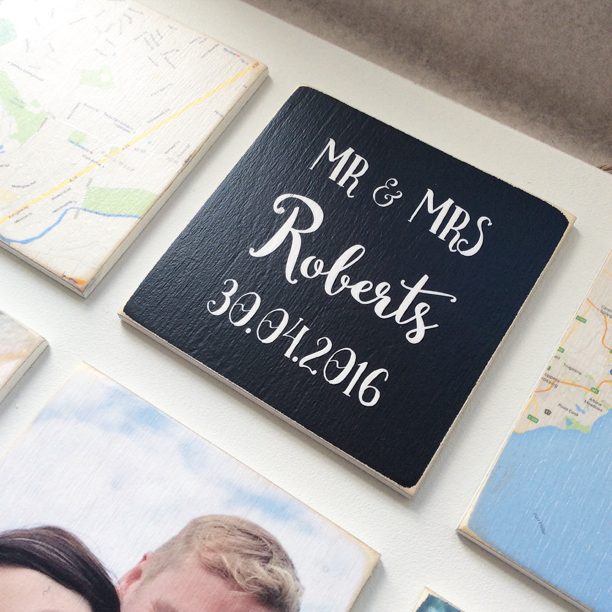 6 Tile Wooden Photo Plaque
