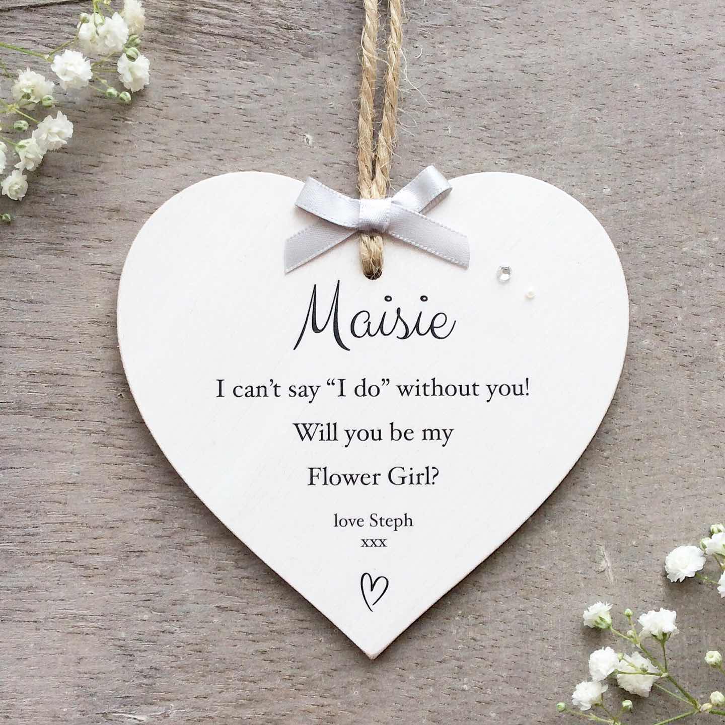 Personalised Will you be my Bridesmaid Heart