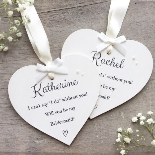 Personalised Will you be my Bridesmaid Heart