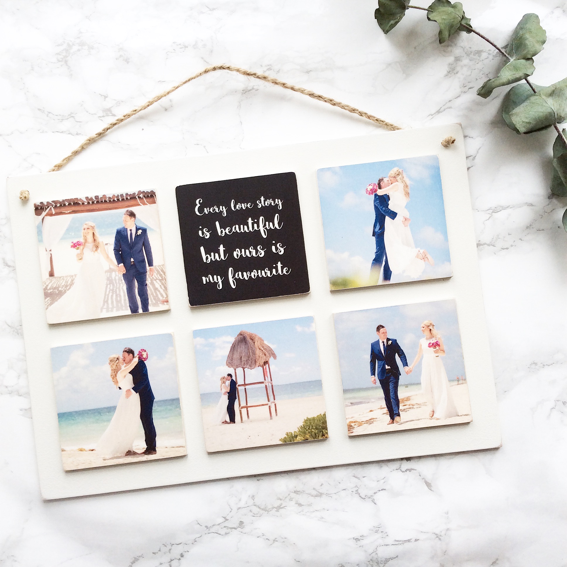 6 Tile Wooden Photo Plaque