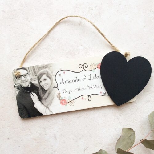 Personalised Wedding Countdown Photo Plaque