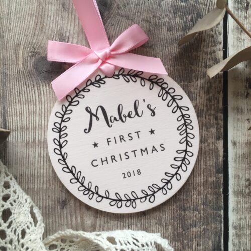 Personalised First Christmas Bauble