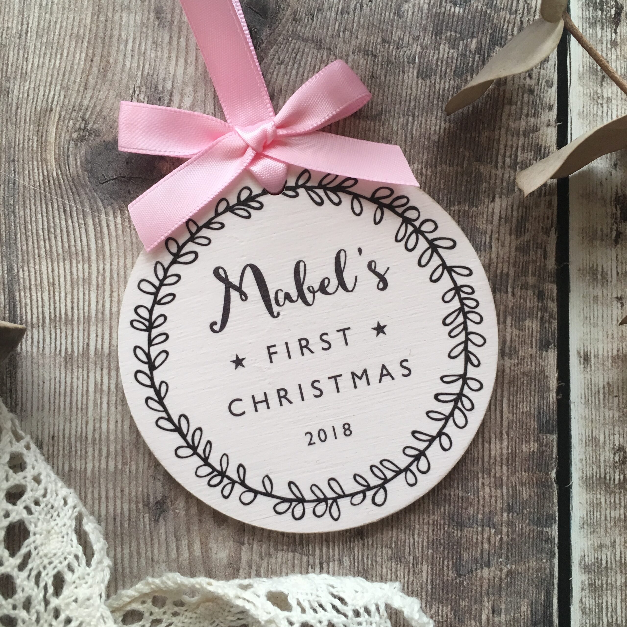 Personalised First Christmas Bauble
