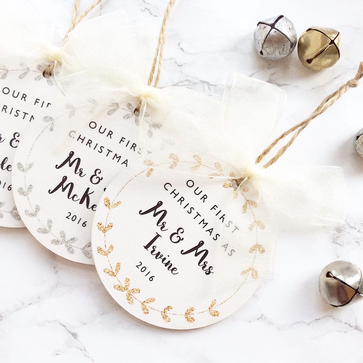 Our First Christmas as Mr & Mrs personalised bauble