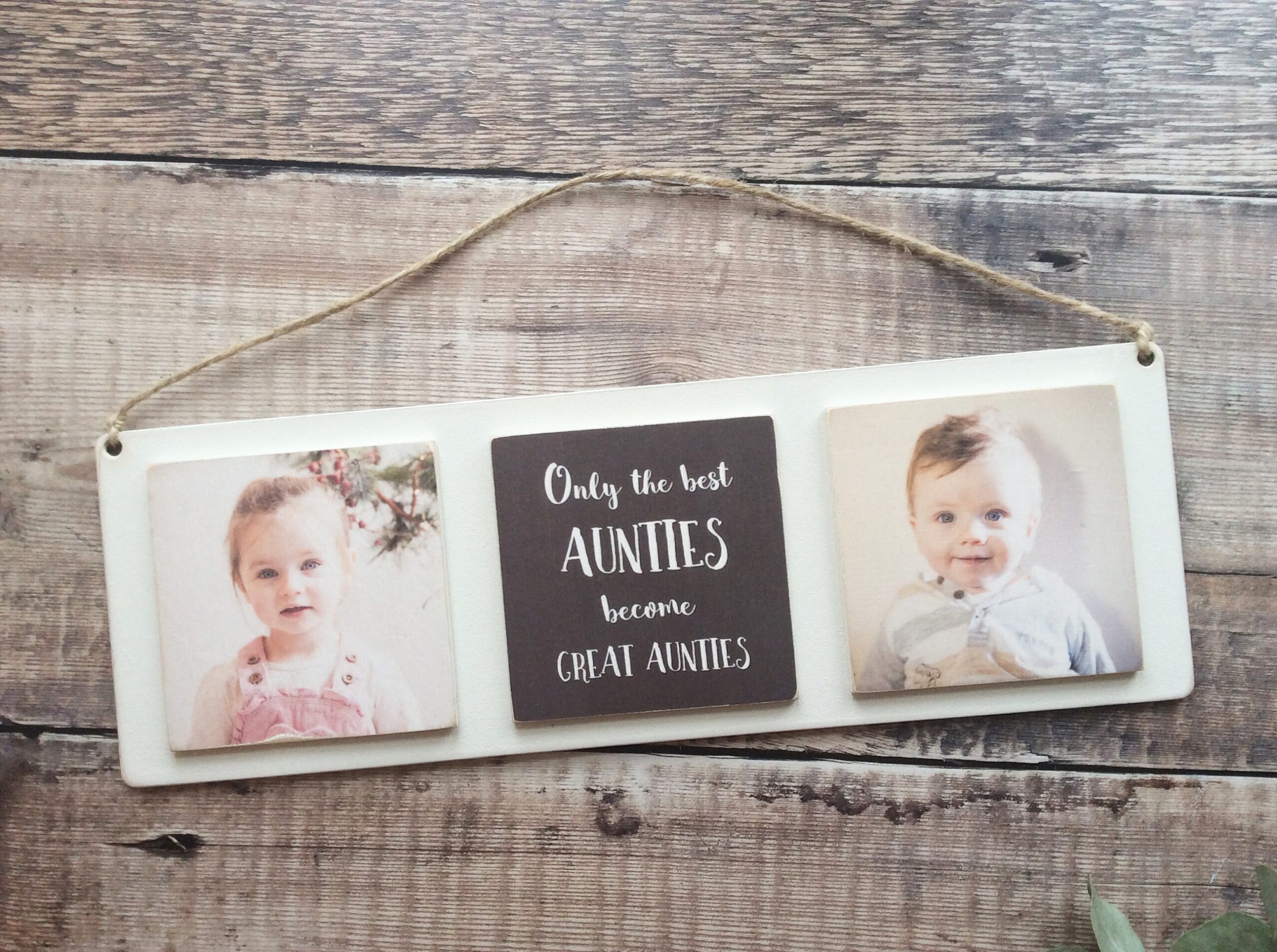 3 Tile Wooden Photo Plaque