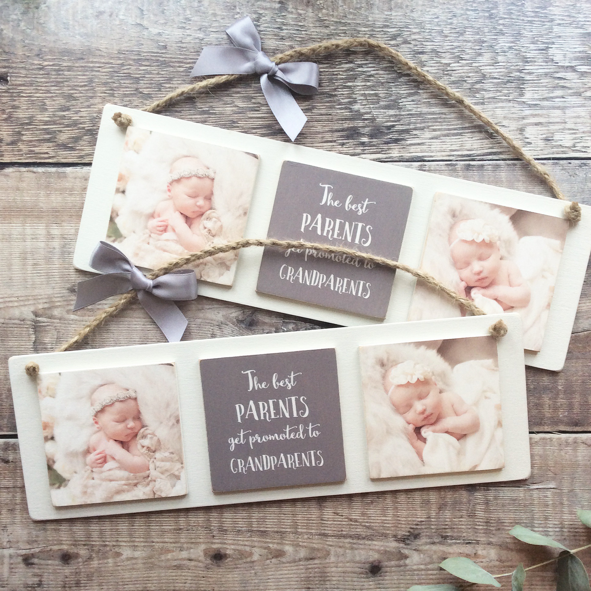 3 Tile Wooden Photo Plaque