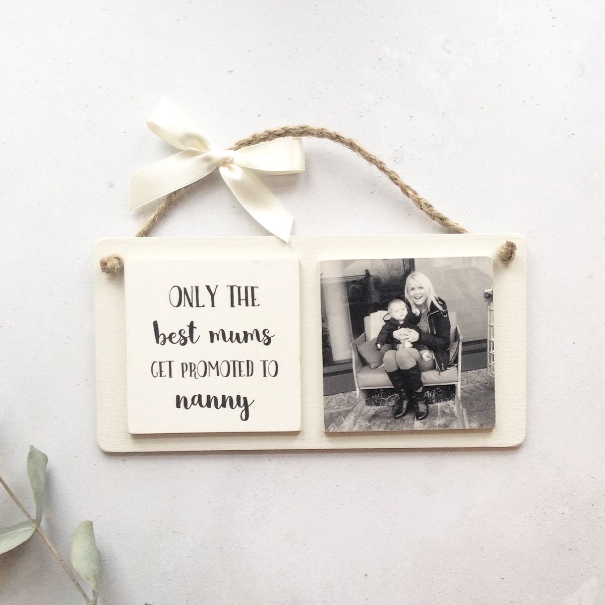 2 Tile Wooden Photo Plaque