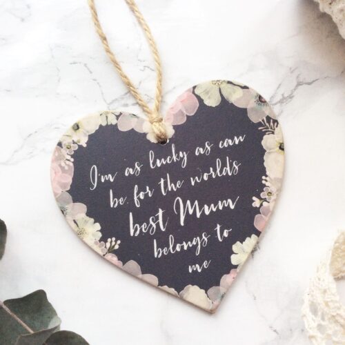 Personalised World's Best Mum Floral Heart