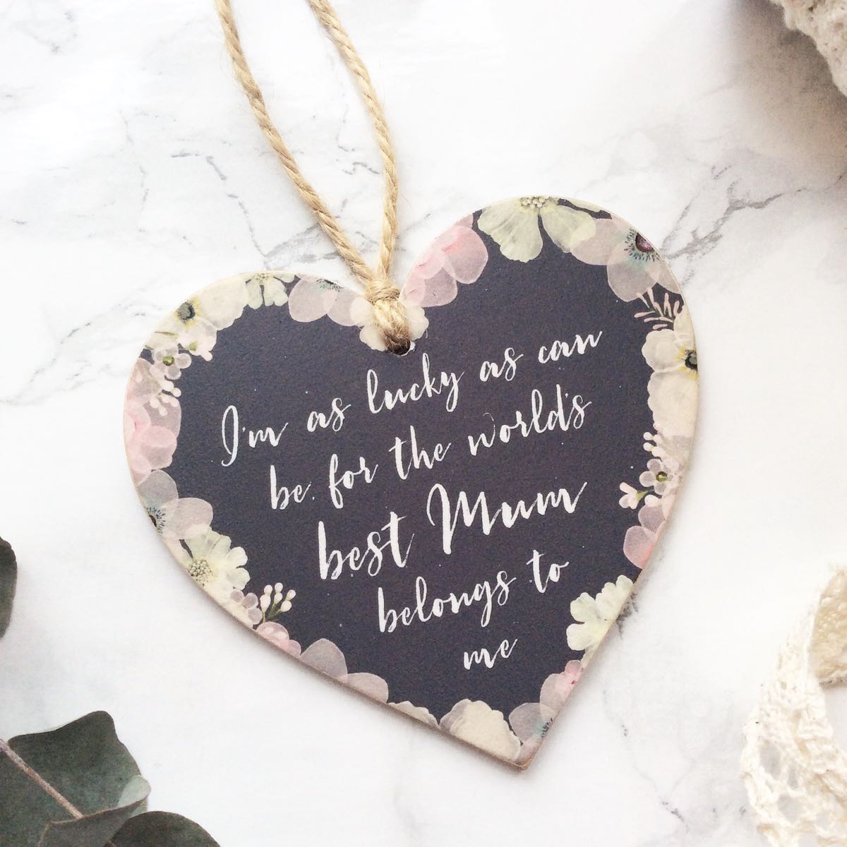 Personalised World's Best Mum Floral Heart