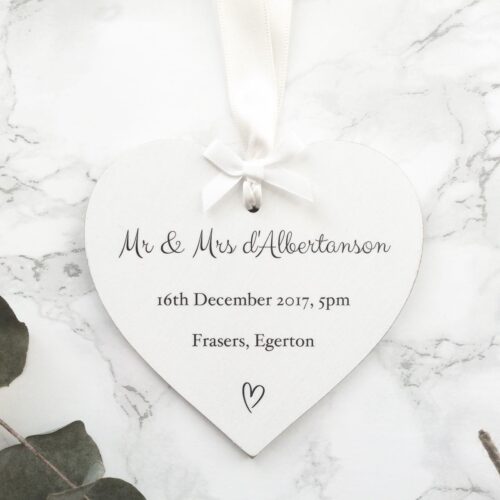 Personalised Wedding Details Heart