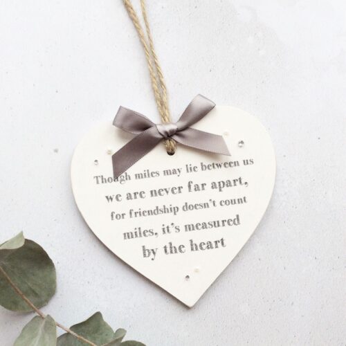 'Miles Between Us' Friendship Heart