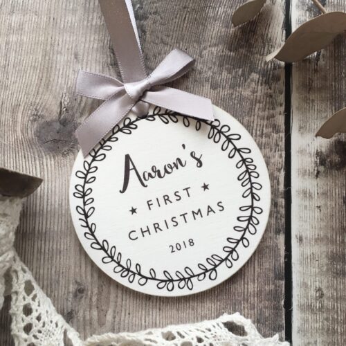 Personalised First Christmas Bauble