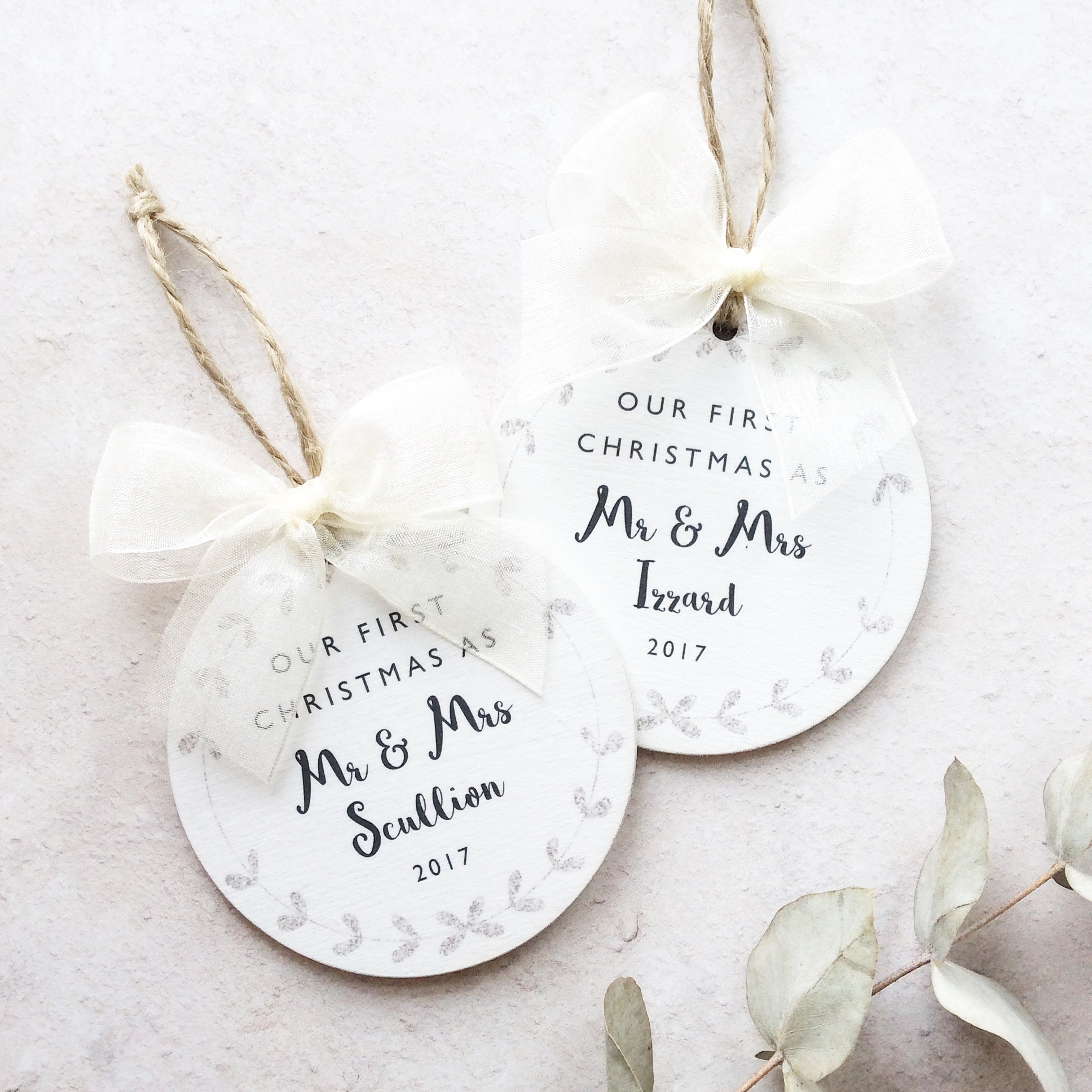 Our First Christmas as Mr & Mrs Personalised Bauble