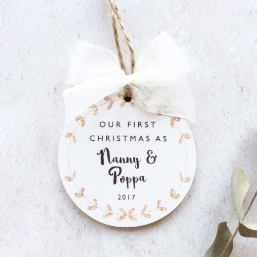 Personalised First Christmas as Grandparents Bauble