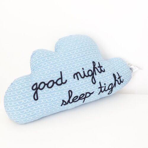 Good Night Sleep Tight Cloud Cushion - Blue