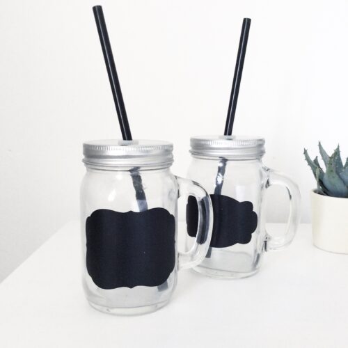 Chalkboard Glass Drinking Jar