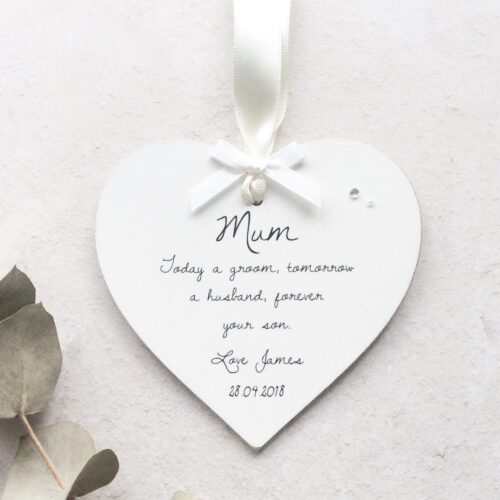 Personalised Mother of the Groom Wooden Wedding Heart