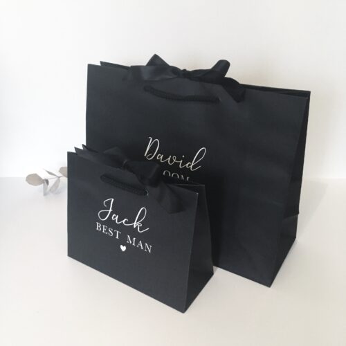 Personalised Luxury Black Wedding Gift Bag
