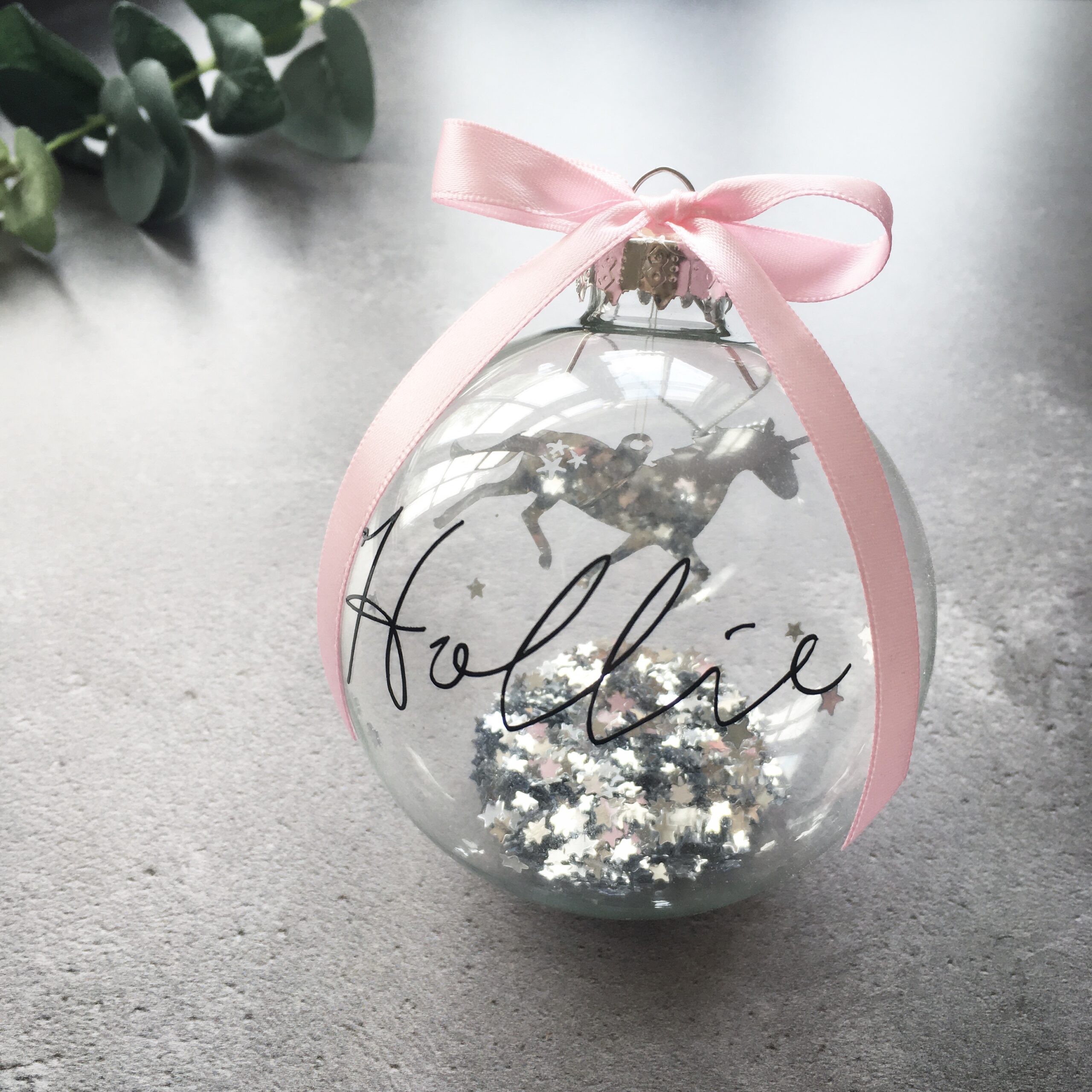 Personalised Unicorn Bauble
