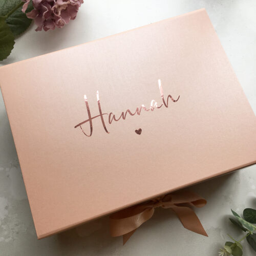 Personalised Large Deep Rose Gold Gift Box