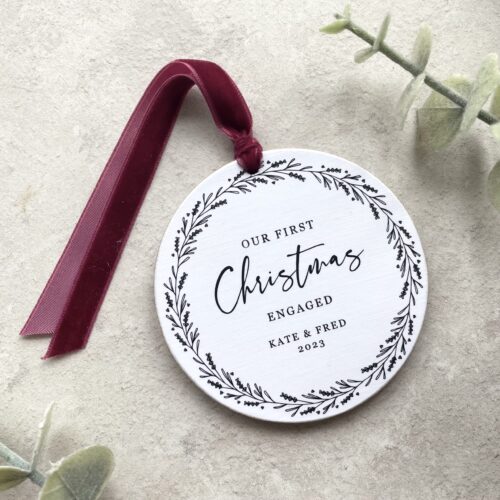 First Christmas Engaged Bauble