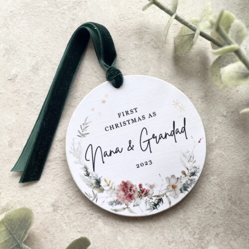 First Christmas as Grandparents Personalised Bauble